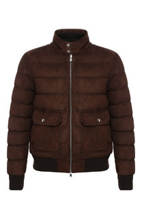 Кожаный бомбер Gibran на молнии с воротником-стойкой Moncler