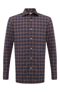 Хлопковая рубашка с воротником акула Luigi Borrelli