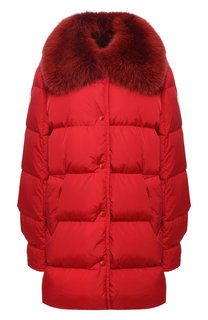 Пуховик с меховым воротником Moncler