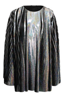 Плиссированное мини-платье свободного кроя Balmain