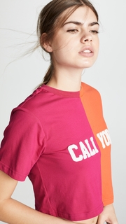 Cynthia Rowley Cali York Embroidered Crop T-Shirt