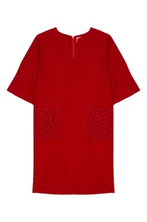 Красное платье с ажурными карманами The Dress