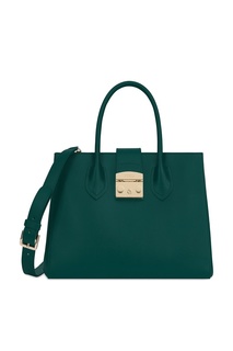 Зеленая кожаная сумка Furla