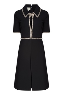 Черное платье с блестящей отделкой Gucci