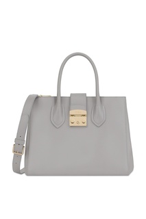 Серая кожаная сумка Furla