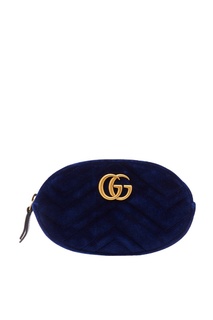 Синяя бархатная сумка GG Marmont Gucci