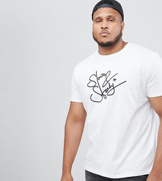 Свободная футболка с принтом ASOS DESIGN Plus - Белый