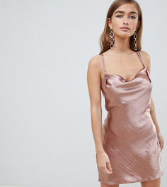 Атласное платье мини со свободной горловиной ASOS DESIGN Peti - Медный