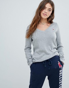 Джемпер с v-образным вырезом Hollister - Серый