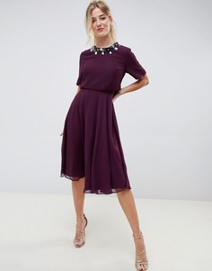 Платье миди с 3D-отделкой ASOS DESIGN - Красный