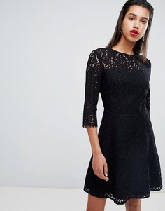 Черное кружевное приталенное платье для выпускного Morgan - Черный
