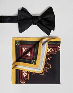 Галстук-бабочка и платок для пиджака ASOS DESIGN - Черный