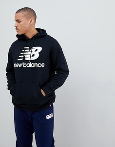 Худи черного цвета с большим логотипом New Balance MT83585_BK - Черный