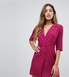 Платье сливового цвета с лацканами Boohoo - Белый