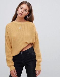 Джемпер верблюжьего цвета с круглым вырезом Boohoo - Бежевый