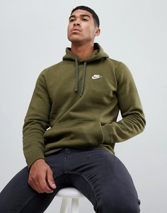 Худи зеленого цвета с логотипом Nike Club 804346-395 - Зеленый