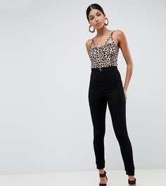 Черные вельветовые джеггинсы с завышенной талией ASOS DESIGN Tall Rivington - Черный