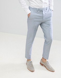Голубые облегающие оксфордские строгие брюки River Island - Темно-синий