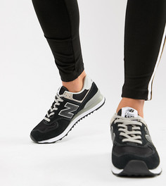 Черные замшевые кроссовки New Balance 574 - Черный