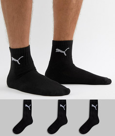 3 пары черных носков Puma 231011001200 - Черный