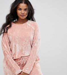 Бархатный свитшот ASOS DESIGN Curve - Розовый