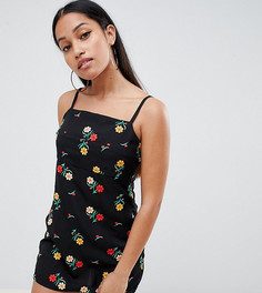 Платье-комбинация мини с вышивкой ASOS DESIGN Petite - Мульти