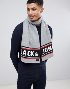 Шарф с логотипом Jack & Jones - Серый