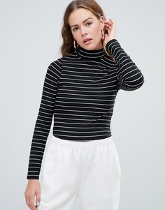 Боди в полоску с длинными рукавами ASOS DESIGN - Черный