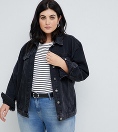 Черная выбеленная джинсовая куртка ASOS DESIGN Curve - Черный