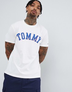 Белая футболка с принтом логотипа Tommy Jeans Essential - Белый