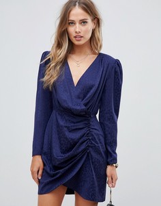 Жаккардовое платье мини со звериным принтом ASOS DESIGN - Темно-синий