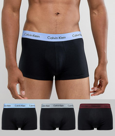Набор из 3 пар эластичных хлопковых боксеров-брифов с заниженной талией Calvin Klein - Черный