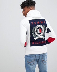 Худи белого цвета с молнией и логотипом Tommy Hilfiger - Белый