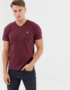 Бордовая футболка с логотипом Abercrombie & Fitch - Красный