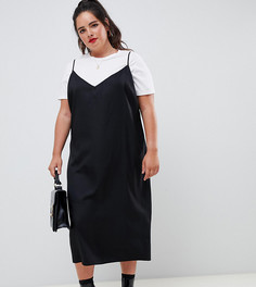 Платье-комбинация миди ASOS DESIGN Curve - Черный