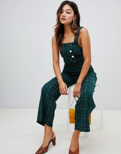 Зеленый комбинезон в клетку Miss Selfridge - Мульти
