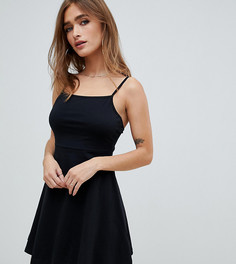 Короткое приталенное платье ASOS DESIGN Petite - Черный