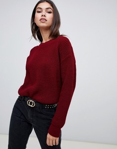 Бордовый джемпер с круглым вырезом Boohoo - Фиолетовый