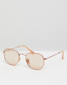 Круглые солнцезащитные очки Ray-Ban 0RB3548N - Золотой