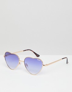Золотистые солнцезащитные очки в форме сердец Quay Australia Kim - Золотой