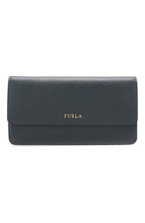 Кожаный кошелек с клапаном и логотипом бренда Furla