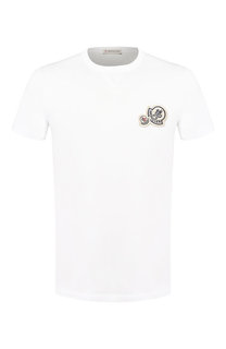 Хлопковая футболка с нашивками Moncler