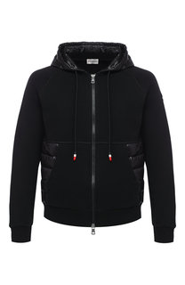 Хлопковая толстовка на молнии с капюшоном Moncler