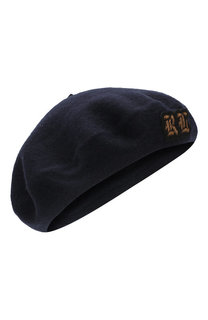 Шерстяной берет с вышивкой канителью Polo Ralph Lauren