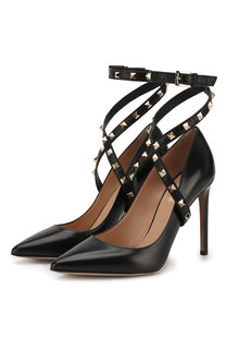 Кожаные туфли Valentino Garavani Studwrap на шпильке Valentino
