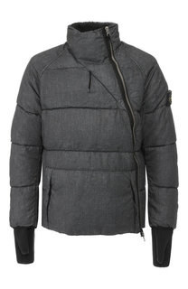 Пуховая куртка на косой молнии с воротником-стойкой Stone Island