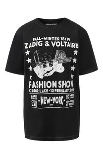 Хлопковая футболка с принтом Zadig&Voltaire