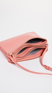 What Goes Around Comes Around Celine Pink Leather Trio Small Crossbody Bag