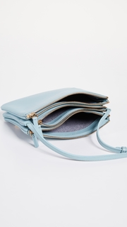 What Goes Around Comes Around Celine Blue Calf Trio Small Crossbody Bag