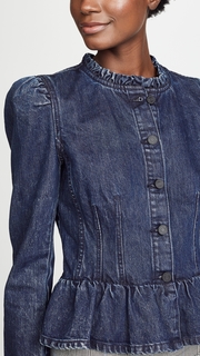 Rebecca Taylor Denim Puff Sleeve Jacket